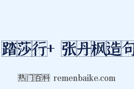 踏莎行+张丹枫造句是什么意思的图片